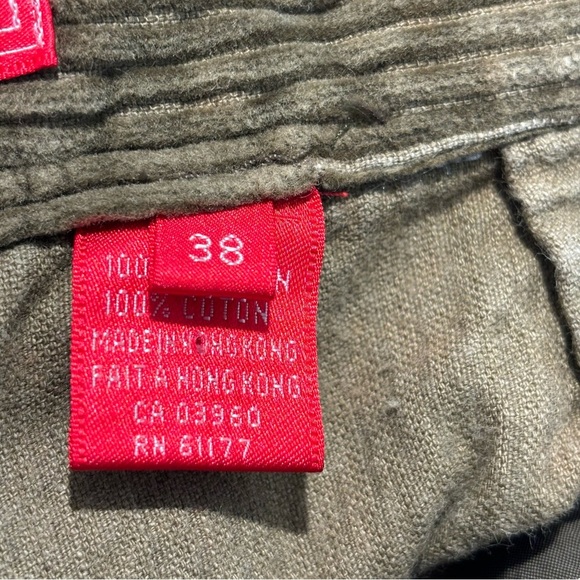 ALAIN MANOUKIAN Sz 38 Thick Corduroy Leather Trim Barrel Equestrian design Pants - Picture 11 of 12